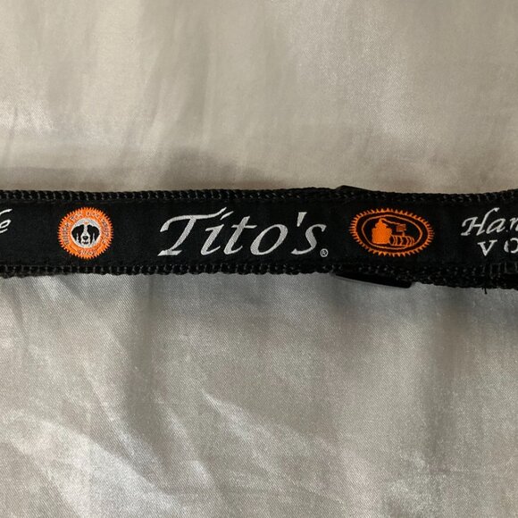 Tito's Handmade Vodka Dog Collar - Black & Orange - Size M (21" Maximum) - Picture 2 of 3